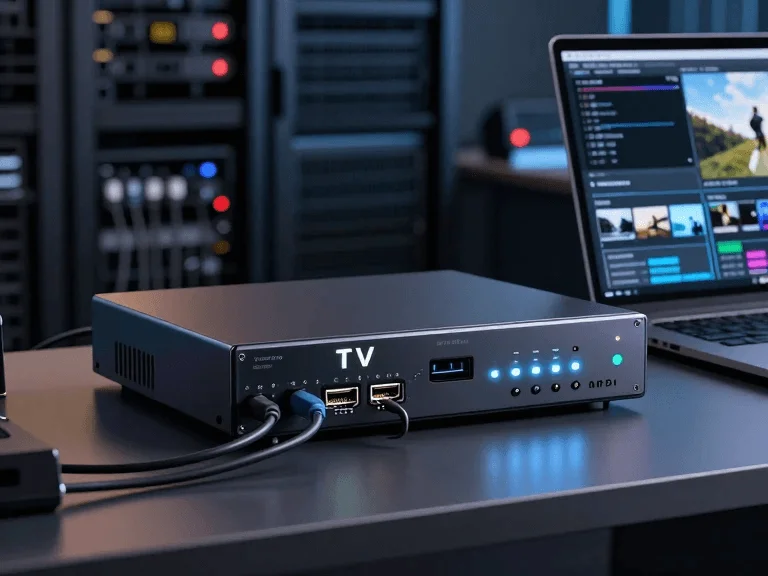 How to set up an IPTV encoder box step by step — connecting video source HDMI SDI configuring IP stream output RTMP SRT testing with VLC media player