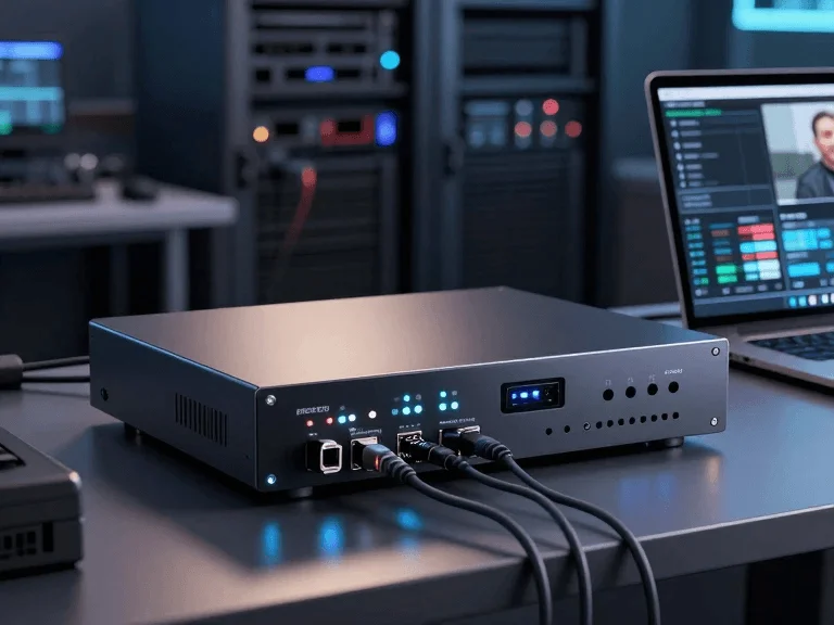 Step 1 — Connect HDMI video source and Ethernet cable to IPTV encoder box for IP stream setup